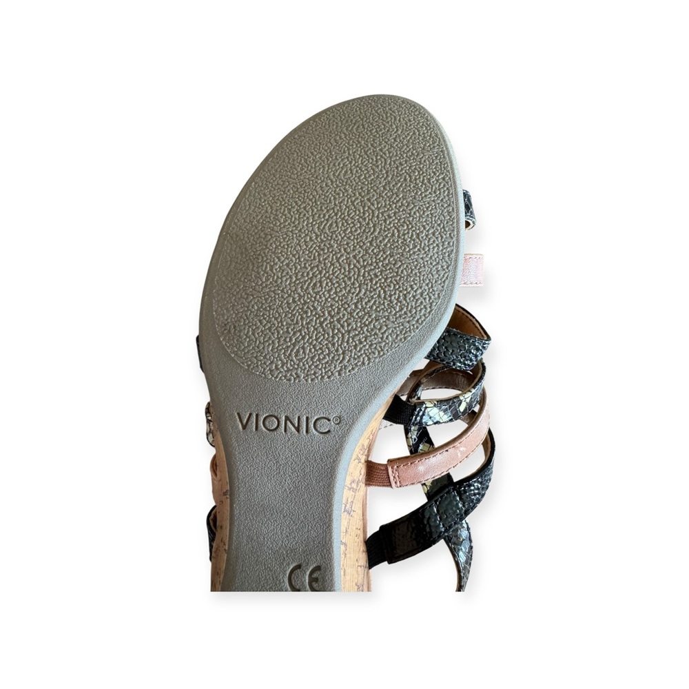 Vionic Tess Wedge Sandal Snake Pattern Shoes 7 M - image 8